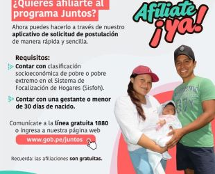 ¡Afíliate ya!  Continuamos afiliando hogares con gestantes y recién nacidos menores de 30 días