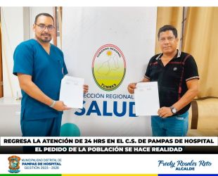 ✅ 𝐅𝐈𝐑𝐌𝐀 𝐃𝐄𝐋 𝐂𝐎𝐍𝐕𝐄𝐍𝐈𝐎, 𝐀𝐓𝐄𝐍𝐂𝐈𝐎́𝐍 𝐃𝐄 𝟐𝟒 𝐇𝐑𝐒 𝐄𝐍 𝐄𝐋 𝐂.𝐒. 𝐃𝐄 𝐏𝐀𝐌𝐏𝐀𝐒 𝐃𝐄 𝐇𝐎𝐒𝐏𝐈𝐓𝐀𝐋 ✅