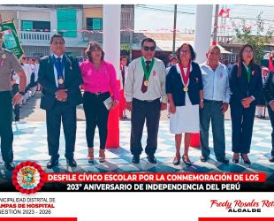  𝐃𝐄𝐒𝐅𝐈𝐋𝐄 𝐂𝐈́𝐕𝐈𝐂𝐎 𝐄𝐒𝐂𝐎𝐋𝐀𝐑 𝐏𝐎𝐑 𝐋𝐀 𝐂𝐎𝐍𝐌𝐄𝐌𝐎𝐑𝐀𝐂𝐈𝐎́𝐍 𝐃𝐄 𝐋𝐎𝐒 𝟐𝟎𝟑º 𝐀𝐍𝐈𝐕𝐄𝐑𝐒𝐀𝐑𝐈𝐎 𝐃𝐄 𝐈𝐍𝐃𝐄𝐏𝐄𝐍𝐃𝐄𝐍𝐂𝐈𝐀 𝐃𝐄𝐋 𝐏𝐄𝐑𝐔́ 