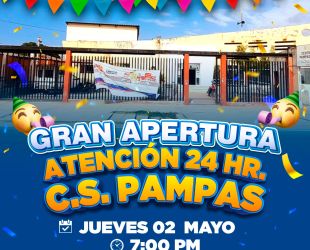 ✅ 𝐍𝐔𝐄𝐕𝐀𝐌𝐄𝐍𝐓𝐄 𝐒𝐄 𝐀𝐏𝐄𝐑𝐓𝐔𝐑𝐀 𝐋𝐀 𝐀𝐓𝐄𝐍𝐂𝐈𝐎́𝐍 𝐃𝐄 𝟐𝟒 𝐇𝐎𝐑𝐀𝐒 𝐄𝐍 𝐄𝐋 𝐂𝐄𝐍𝐓𝐑𝐎 𝐃𝐄 𝐒𝐀𝐋𝐔𝐃 𝐃𝐄 𝐏𝐀𝐌𝐏𝐀𝐒 ✅