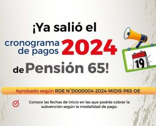 CRONOGRAMA DE PAGO PENSION 65